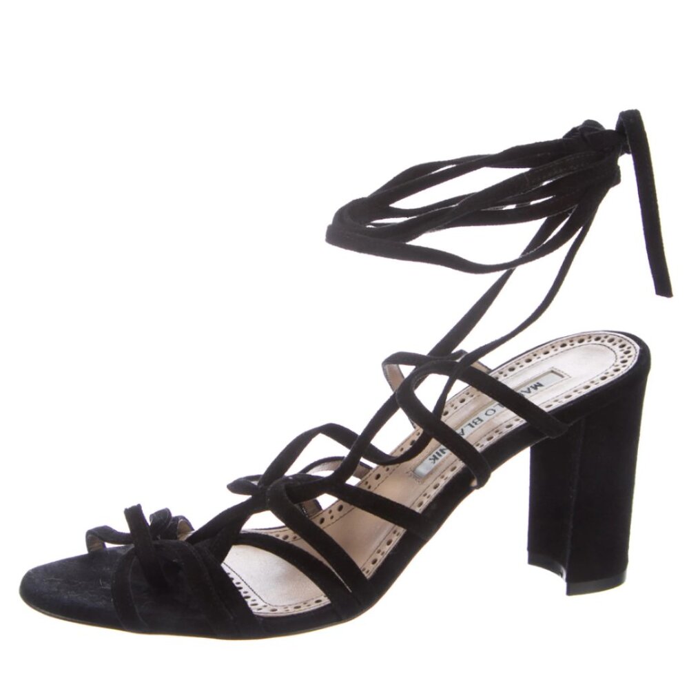 Manolo Blahnik Black Strappy Sandals